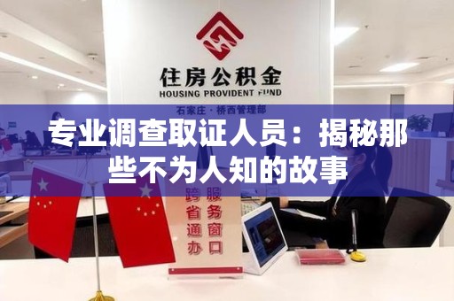 鲤城专业调查取证人员：揭秘那些不为人知的故事