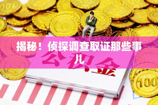 鲤城揭秘！侦探调查取证那些事儿