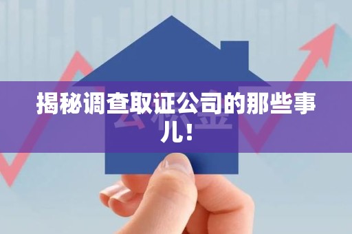鲤城揭秘调查取证公司的那些事儿！