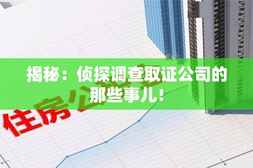 鲤城揭秘：侦探调查取证公司的那些事儿！