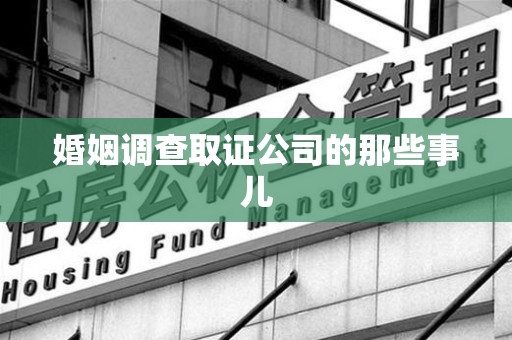 鲤城婚姻调查取证公司的那些事儿