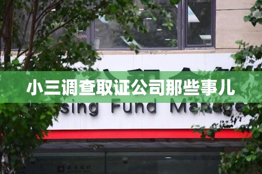 鲤城小三调查取证公司那些事儿
