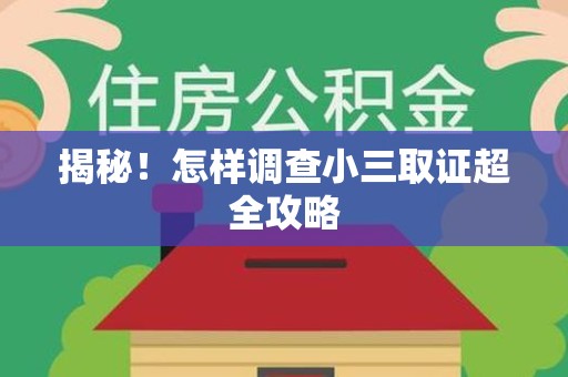 鲤城揭秘！怎样调查小三取证超全攻略