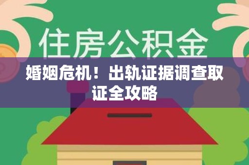 鲤城婚姻危机！出轨证据调查取证全攻略
