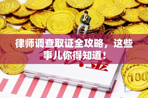 鲤城律师调查取证全攻略，这些事儿你得知道！