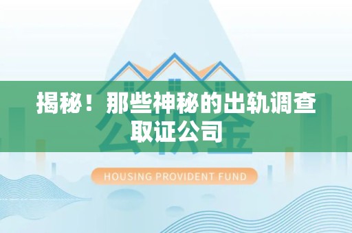 鲤城揭秘！那些神秘的出轨调查取证公司
