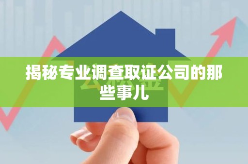 鲤城揭秘专业调查取证公司的那些事儿