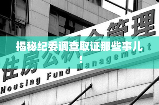 鲤城揭秘纪委调查取证那些事儿！