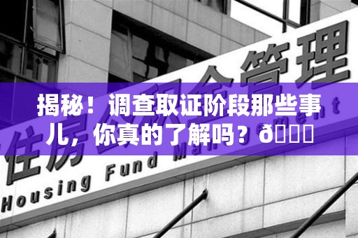鲤城揭秘！调查取证阶段那些事儿，你真的了解吗？😎