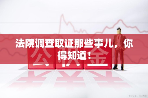鲤城法院调查取证那些事儿，你得知道！