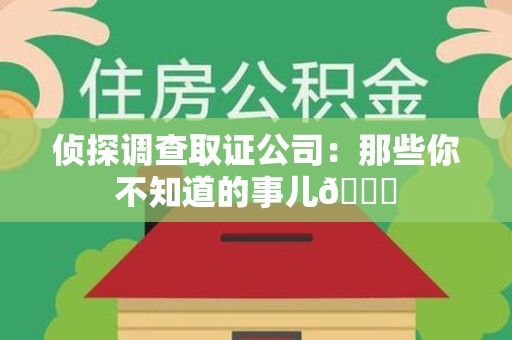 鲤城侦探调查取证公司：那些你不知道的事儿😎