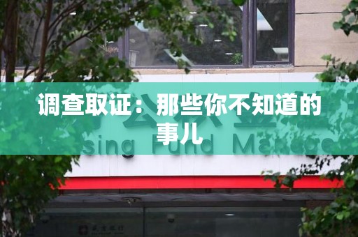 鲤城调查取证：那些你不知道的事儿