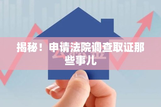 鲤城揭秘！申请法院调查取证那些事儿